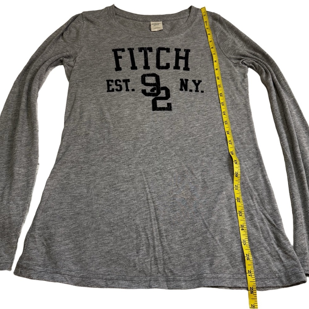 Abercrombie and Fitch Gray Tee Size Large Long Sleeve Classic Fitch Graphic NWOT - Picture 8 of 10